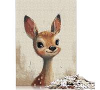 1000 Pieces Charming Fawn Puzzle for Adults Wooden Puzzle Jigsaws for Adults Educational Game Teenagers 1000pcs (75x50cm)