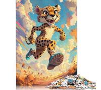 1000 Pieces Cheetah Running Jigsaw Puzzles for Adults Paper Puzzles for Adults Teenager Man Woman Gift 1000pcs (75x50cm)