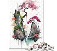 1000 Pieces Cherry Blossom 23 Puzzles Wooden Puzzle for Adults And Teenager Puzzling for Gift 1000pcs (75x50cm)