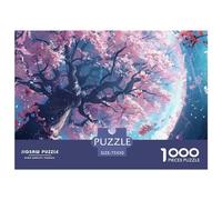 1000 Pieces Cherry Blossom Thickened Wooden Jigsaw Puzzle 1000 Pieces Anime for Adults Intellectual Play Stress Relief Decoration Educational Play Relaxation Intelligence 1000pcs (75x50cm)