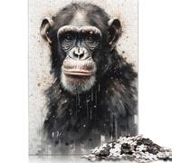 1000 Pieces Chimpanzee Primate Majesty Jigsaw Puzzles for Adults Paper Puzzle Educational Game for Adult Teenagers 1000pcs (75x50cm)