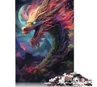 1000 Pieces Chinese Dragon Puzzles Jigsaw Adults Difficulty Puzzles Jigsaw Educational Games Toy Family Decoration 1000pcs (75x50cm)