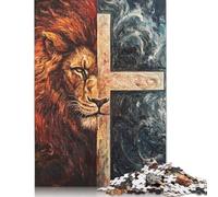 1000 Pieces Christian Lion for Adults Difficult Jigsaw Puzzles for Adults Family Fun Jigsaws Puzzles 1000pcs (75x50cm)