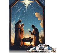 1000 Pieces Christmas Magic Nativity Jigsaw Puzzles Adults Difficulty Puzzles Strengthen Relationships between Family Members 1000pcs (75x50cm)