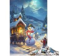 1000 Pieces Christmas Snowman Jigsaw Puzzles Adults Difficulty Jigsaw Puzzles Education Toys Games 1000pcs (75x50cm)
