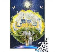 1000 Pieces Citrine Castle Of Heaven Jigsaw Square Puzzle for Adults Wooden Puzzles Unique Challenge Games 1000pcs (75x50cm)