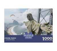 1000 Pieces City Landmarks Jigsaw Puzzles Christ The Redeemer Statue Fun, Challenging for Adults Home Decoration Educational Game Age 12+ for Adults 38x26cm/1000pcs