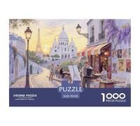 1000 Pieces City Landmarks Jigsaw Puzzles Sacred Heart Cathedral Eiffel Tower Challenge High Difficulty for Adults Home Decorations Educational Game Age 12+ for Adults 70x50cm/1000pcs