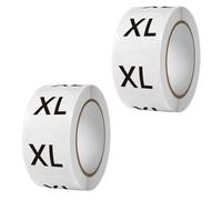1000 Pieces Clothing Size Round Sticker, 1" inch Circle Clothes Size Labels, 2 Rolls 500 Pieces/roll Self Adhesive Apparel Sizing Tags for T Shirts Trousers Skirt Retail (XL, 2.5 cm/ 25 mm Diameter)