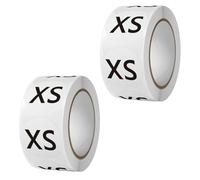 1000 Pieces Clothing Size Round Sticker, 1" inch Circle Clothes Size Labels, 2 Rolls 500 Pieces/roll Self Adhesive Apparel Sizing Tags for T Shirts Trousers Skirt Retail (XS, 2.5 cm/ 25 mm Diameter)