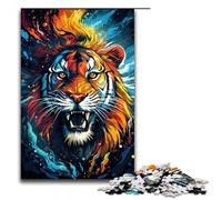 1000 Pieces Color Painting Tiger Adult Jigsaw Puzzles Family Fun Jigsaws Family Game Stress Reliever Difficult Challenge Puzzle 1000 PCS(75x50cm)