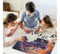 1000 Pieces Colorful Astronaut 351 Jigsaw Puzzle, Creative Rectangular Wooden Jigsaw Puzzles for Adults, Large Puzzles for Family Educational Game 1000pcs (75x50cm)