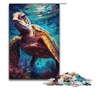 1000 Pieces Colorful Drawing Turtle Adult Jigsaw Puzzles Family Fun Jigsaws Family Game Stress Reliever Difficult Challenge Puzzle 1000 PCS(38x26cm)