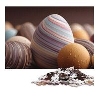 1000 Pieces Colorful Easter Eggs Close-Up Jigsaw Square Puzzle for Adults Wooden Puzzles Unique Challenge Games 1000pcs (75x50cm)