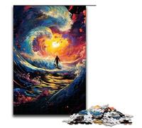 1000 Pieces Colorful Fantasy Sunset Waves Puzzles for Adults Impossible Puzzle Stress Reliever for And Teenager Age 14 And Up 1000 PCS(75x50cm)