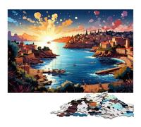 1000 Pieces Colorful Illustration of Costa Brava Puzzle for Adults Decoration Puzzle Toys Good Gift for And Teenager Age 14 Years Up 1000 PCS(38x26cm)