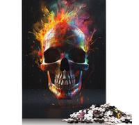 1000 Pieces Colorful Neon Skull for Adults Difficult Jigsaw Puzzles Puzzles Wooden Puzzles Jigsaw Puzzles for Adult 1000pcs (75x50cm)