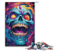 1000 Pieces Colorful Psychedelic Evil Monster Adult Jigsaw Puzzles Family Fun Jigsaws Family Game Stress Reliever Difficult Challenge Puzzle 1000 PCS(38x26cm)
