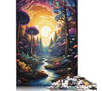 1000 Pieces Colorful Psychedelic Forest Puzzles Jigsaw Difficulty Puzzle Jigsaw Educational Games Toy 1000pcs (75x50cm)