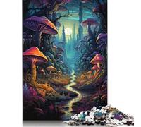 1000 Pieces Colorful Psychedelic Mushroom Forest Puzzle Jigsaw Adults Jigsaw Difficulty Jigsaw Educational Game Toy Family Decoration 1000pcs (75x50cm)