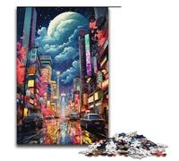 1000 Pieces Colorful Psychedelic of A Tokyo Neon Adult Jigsaw Puzzles Family Fun Jigsaws Family Game Stress Reliever Difficult Challenge Puzzle 1000 PCS(38x26cm)