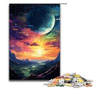 1000 Pieces Colorful Psychedelic Planetary Landscape Puzzles for Adults Wooden Jigsaw Family Games 1000 PCS(75x50cm)