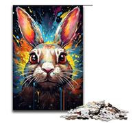 1000 Pieces Colorful Psychedelic Rabbit Adult Jigsaw Puzzles Family Fun Jigsaws Family Game Stress Reliever Difficult Challenge Puzzle 1000 PCS(75x50cm)