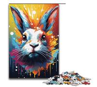 1000 Pieces Colorful Psychedelic Rabbit Adult Jigsaw Puzzles Family Fun Jigsaws Family Game Stress Reliever Difficult Challenge Puzzle 1000 PCS(38x26cm)