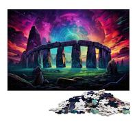 1000 Pieces Colorful Psychedelic Stonehenge Puzzle for Adults Decoration Puzzle Toys Good Gift for And Teenager Age 14 And Up 1000 PCS(75x50cm)