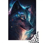 1000 Pieces Colour Galaxy Wolf Jigsaw Puzzles for Adults Paper Puzzle Educational Game for Adult Teenagers 1000pcs (38x26cm)