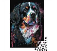 1000 Pieces Colourful Art Tibetan Mastiff Paper Puzzles Paper Puzzles for Adults& Teenagers Age 12 Years Up 1000pcs (38x26cm)