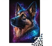 1000 Pieces Colourful Galaxy German Shepherd Jigsaw Puzzles for Adults Paper Puzzles for Adults Teenager Man Woman Gift 1000pcs (38x26cm)