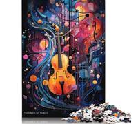 1000 Pieces Colourful Violin Art for Adults Difficult Jigsaw Paper Puzzle for Adults Christmas Eve Gifts 1000pcs (75x50cm)