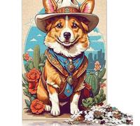 1000 Pieces Corgi Cowboy for Adults Difficult Jigsaw Paper Puzzle for Adults Christmas Eve Gifts 1000pcs (75x50cm)