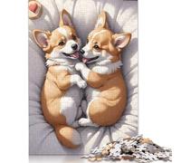 1000 Pieces Corgi Puppies Poster for Adults Difficult Jigsaw Puzzles Wooden Puzzle for Adults And Teenager Funny Jigsaw Puzzles 1000pcs (75x50cm)