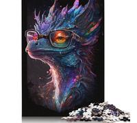 1000 Pieces Cosmic Dragon Wears Glasses Jigsaw Puzzles Adults Difficulty Puzzles Strengthen Relationships between Family Members 1000pcs (75x50cm)