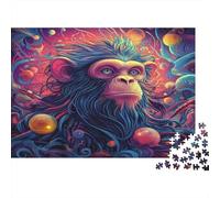 1000 Pieces Cosmic Monkey Jigsaw for Adults Paper Puzzle Space Ape Brain Teaser Room Wall Decor 38x26cm/1000pcs