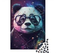1000 Pieces Cosmic Panda with Glasses Jigsaw Puzzles for Adults Paper Puzzle Educational Game for Adult Teenagers 1000pcs (38x26cm)