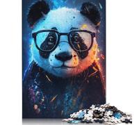 1000 Pieces Cosmic Panda with Glasses Puzzles Jigsaw Adults Difficulty Jigsaw Puzzle Relaxing Games Toy 1000pcs (75x50cm)
