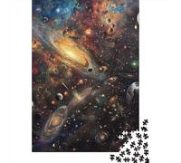 1000 Pieces Cosmic Planets Jigsaw Square Puzzle for Adults Wooden Puzzles Unique Challenge Games 1000pcs (75x50cm)