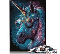 1000 Pieces Cosmic Unicorns Wear Glasses Jigsaw Puzzles Difficulty Jigsaw Puzzles Education Games Toys 1000pcs (75x50cm)