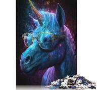 1000 Pieces Cosmic Unicorns Wear Glasses Puzzle Jigsaw Difficulty Puzzle Jigsaw Educational Game Toy 1000pcs (75x50cm)