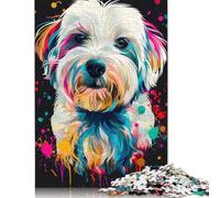 1000 Pieces Coton De Tulear Dog Art for Adults Difficult Jigsaw Puzzles for Adults Family Fun Jigsaws Puzzles 1000pcs (75x50cm)