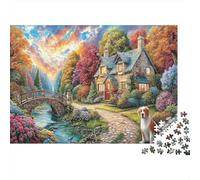 1000 Pieces Countryside Jigsaw Puzzle for Adults Paper Material Brain Challenge Calm Down Wall Art Countryside Puzzle 38x26cm/1000pcs