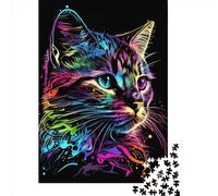 1000 Pieces Creative Jigsaw Puzzles Cat Pop Art Animal Face 24 Jigsaw Puzzles Rectangular Puzzle Educational Toy for Adults 1000pcs (38x26cm)