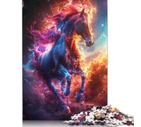 1000 Pieces Creative Jigsaw Puzzles Fiery Running Cosmic Steed Jigsaw Puzzles Rectangular Puzzle Educational Toy Gift for Adults 1000pcs (75x50cm)