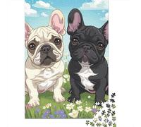 1000 Pieces Creative Jigsaw Puzzles French Bulldog Jigsaw Puzzles Rectangular Puzzle Educational Toy for Adults 1000pcs (75x50cm)