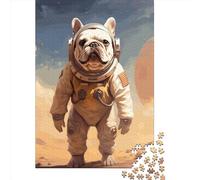 1000 Pieces Creative Jigsaw Puzzles French Bulldog Mars Jigsaw Puzzles Rectangular Puzzle Educational Toy for Adults 1000pcs (38x26cm)