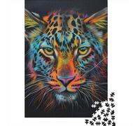 1000 Pieces Creative Jigsaw Puzzles Leopard Jigsaw Puzzles Rectangular Puzzle Educational Toy for Adults 1000pcs (38x26cm)