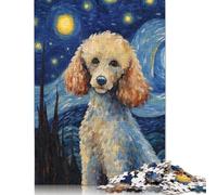 1000 Pieces Creative Jigsaw Puzzles Poodle Dog Starry Night Jigsaw Rectangular Puzzle Toy for Adults 1000pcs (38x26cm)